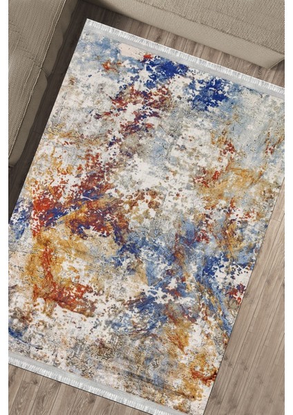 Çok Renkli Baskılı Halı Kaymaz Tabanlı Kilim Makinede Yıkanabilir Dot Tabanlı Salon Halısı 5133A fırsatları