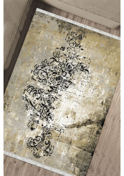 Klasik Bej Halı Makinede Yıkanabilir Halı Kaymaz Taban Kilim Dot Tabanlı Salon Halısı 5249C fırsatları