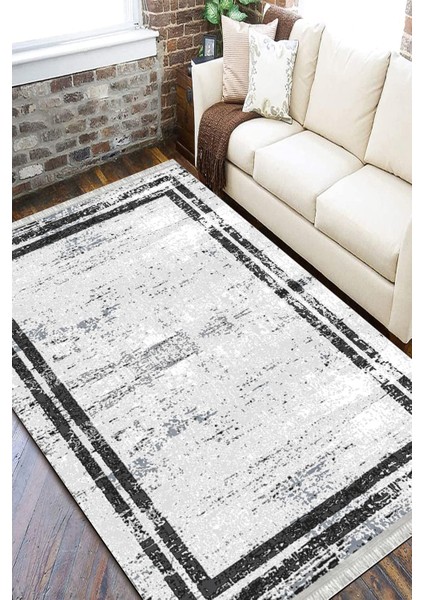 Beyaz Modern Halı Makinede Yıkanabilir Halı Kaymaz Taban Kilim Dot Tabanlı Salon Halısı 5241A fiyatları
