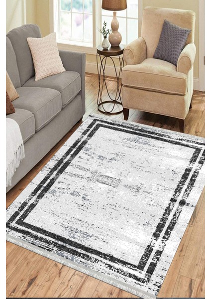 Beyaz Modern Halı Makinede Yıkanabilir Halı Kaymaz Taban Kilim Dot Tabanlı Salon Halısı 5241A modelleri