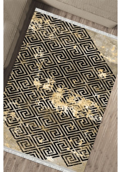 Modern Bej Kilim Kaymaz Tabanlı Kilim Makinede Yıkanabilir Dot Tabanlı Salon Halısı 5175B fırsatları