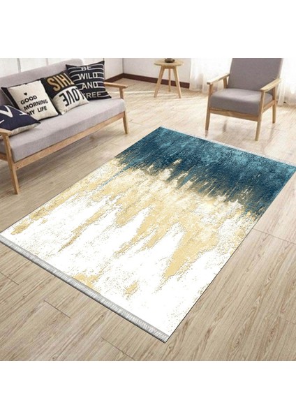 Renk Geçişli Kilim Yıkanabilir Halı Kaymaz Taban Kilim Dot Tabanlı Oturma Odası Halısı 5255A