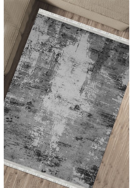 Gri Antrasit Halı Kaymaz Tabanlı Kilim Makinede Yıkanabilir Dot Tabanlı Salon Halısı 5078A fırsatları