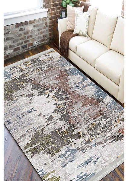 Dijital Baskılı Halı Kaymaz Tabanlı Kilim Makinede Yıkanabilir Dot Tabanlı Salon Halısı 5101A fiyatları
