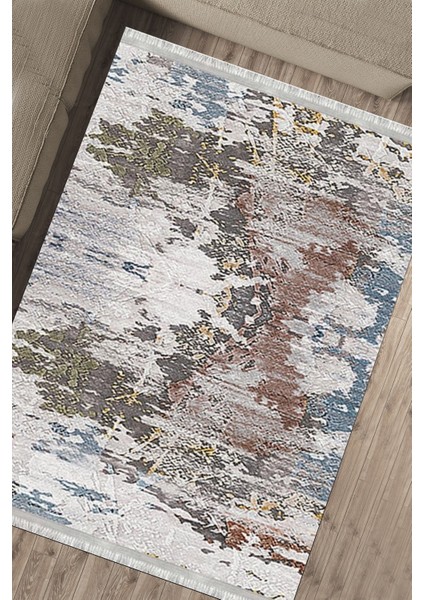 Dijital Baskılı Halı Kaymaz Tabanlı Kilim Makinede Yıkanabilir Dot Tabanlı Salon Halısı 5101A fırsatları