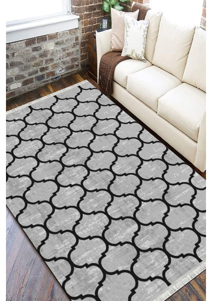 Modern Çizgili Kilim Makinede Yıkanabilir Halı Kaymaz Taban Kilim Dot Tabanlı Salon Halısı 5246A fiyatları