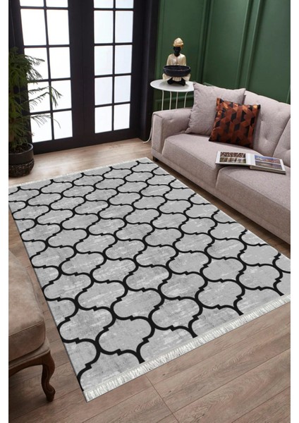 Modern Çizgili Kilim Makinede Yıkanabilir Halı Kaymaz Taban Kilim Dot Tabanlı Salon Halısı 5246A modelleri
