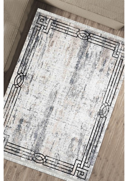 Vintage Eskitme Halı Kaymaz Tabanlı Kilim Makinede Yıkanabilir Dot Tabanlı Salon Halısı 5207A fırsatları