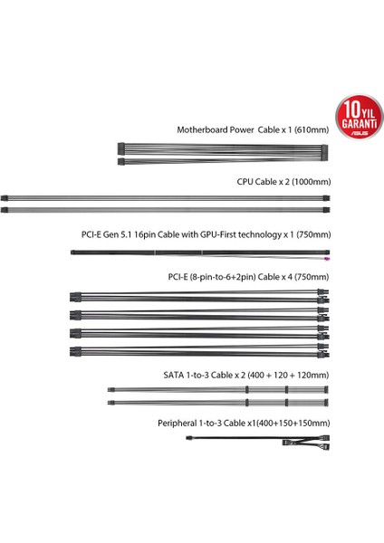 1200W 80+ Platınum Rog Strıx 1200P Tam Modüler Power Supply