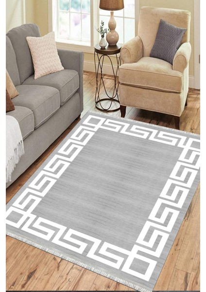 Modern Çizgili Halı Kaymaz Tabanlı Kilim Makinede Yıkanabilir Dot Tabanlı Salon Halısı 5180B modelleri