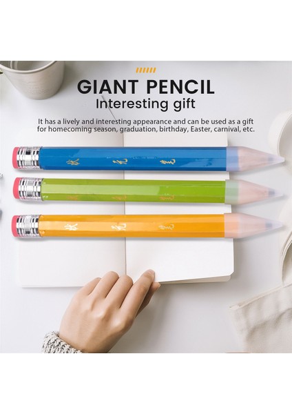 6 Adet Ahşap Jumbo Kalemler Sahne Için, Komik Büyük Kalem Devasa Dev 14 Inç Ev ve Okul Malzemeleri (Yurt Dışından) indirimleri