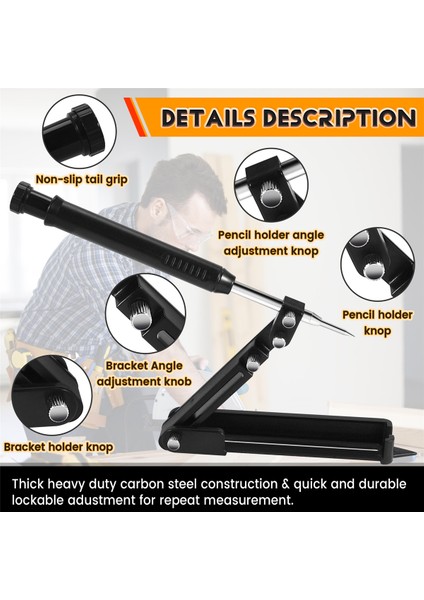 Çok Işlevli Inşaat Kalemi - Çizim Aracı, Kendin Yap Ahşap Işleme Ölçüm Aracı (Yurt Dışından) fırsatları