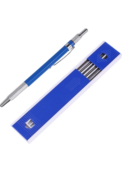 2.0mm Mekanik Kalem Ucu Taslak Çizim Marangoz El Sanatları Sanat Eskizleri Için 12 Adet Yedekli - Mavi (Yurt Dışından)