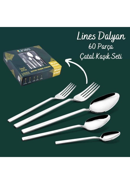 Dalyan 60 Parça 12 Kişilik Çatal Kaşık Takımı