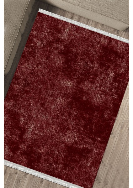 Bordo Renk Kilim Kaymaz Tabanlı Kilim Makinede Yıkanabilir Dot Tabanlı Salon Halısı 5176A fırsatları