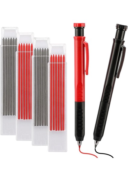 Mekanik Marangoz Kalem Seti - 24 Adet 2.8mm Yedek ve Dahili Kalemtıraşlı 2 Kalem, Inşaat (Yurt Dışından)