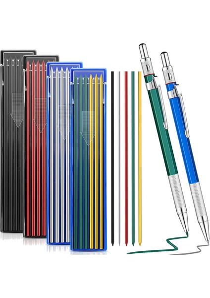 2 Adet Kaynakçı Kalemi 48 Adet Yuvarlak Yedek Mekanik Kalemler Metal Kaynak Işaretleyicisi Boru Tesisatçısı Kaynakçısı Için (Yurt Dışından)
