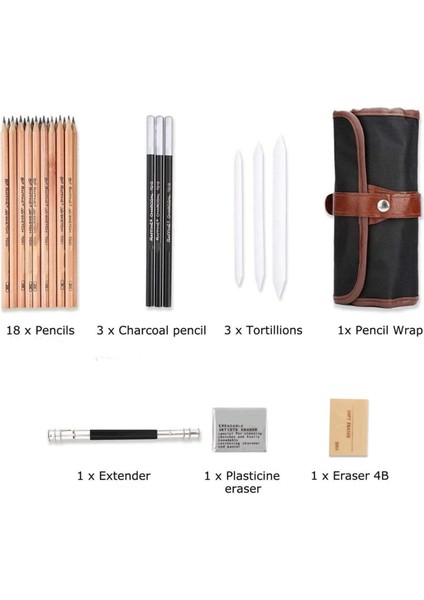 Çizim Kalemleri, Çocuklar ve Yetişkinler Için Eskiz Kalemi Seti, Profesyonel Kömür Grafit Sanatı (Yurt Dışından) fırsatları