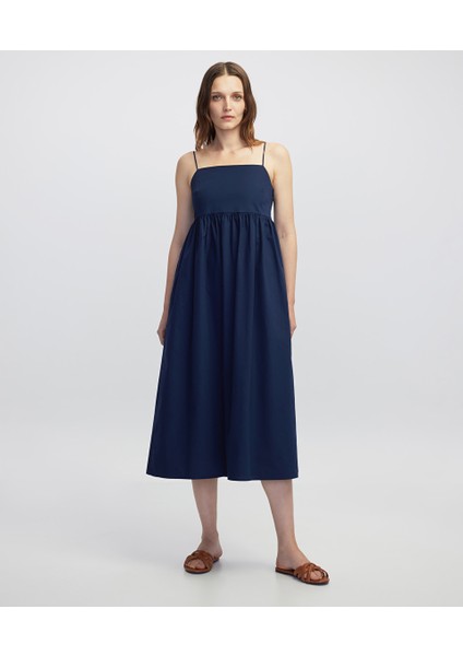 Büzgülü Poplin Elbise IS1250002683015