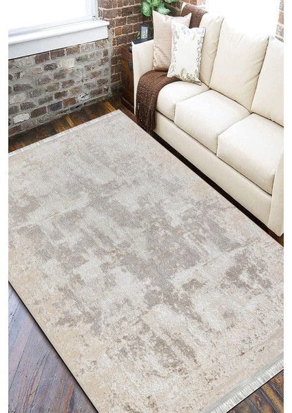 Krem Bej Kilim Kaymaz Tabanlı Kilim Makinede Yıkanabilir Dot Tabanlı Salon Halısı 5190A fiyatları
