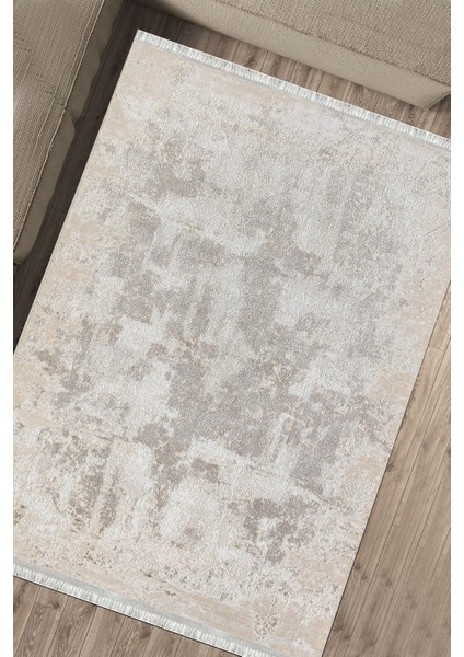 Krem Bej Kilim Kaymaz Tabanlı Kilim Makinede Yıkanabilir Dot Tabanlı Salon Halısı 5190A fırsatları