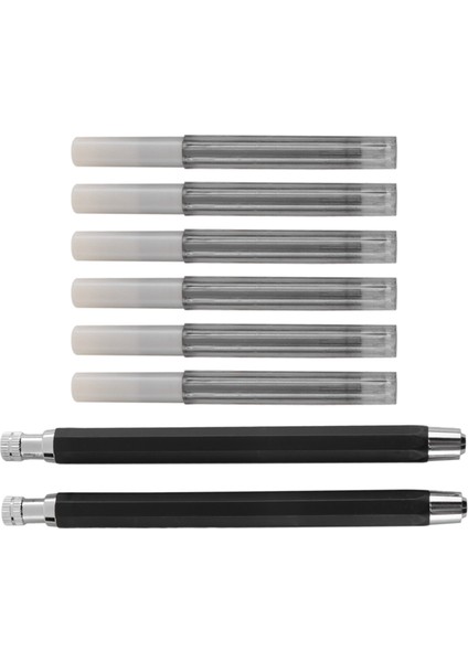 2 Adet 5.6mm Uç Tutucu Otomatik Mekanik Kalem, Kalemtıraş ve Kömür Yedeği, 6 Adet Ek Yedeği (Yurt Dışından) modelleri
