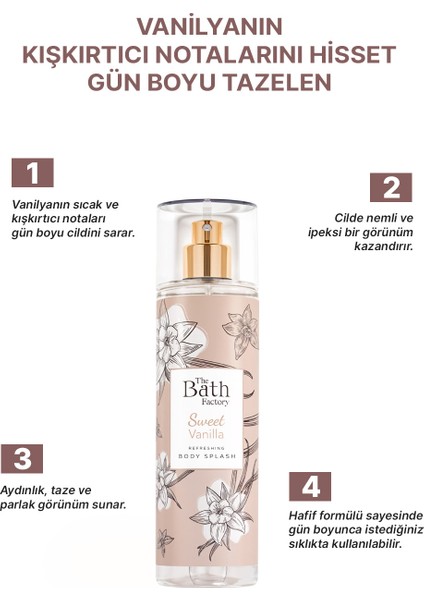 Vanilyalı Vücut Spreyi 200 ml fiyatları