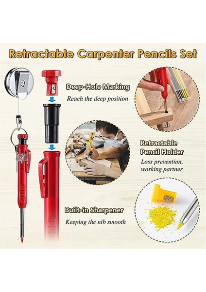Geri Çekilebilir Tutuculu Ahşap Işleme Kalemi, Derin Delik Işaretleme Yapısı Kalemi, Kalem Tutucu, Için (Yurt Dışından) fırsatları