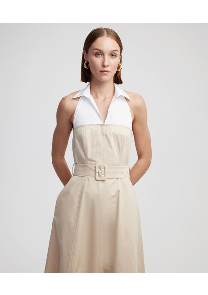 Colorblock Gömlek Yaka Elbise IS1250002729003 fiyatları