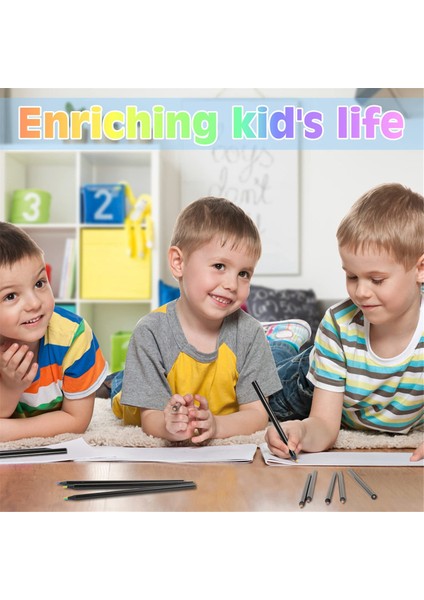 Ahşap Gökkuşağı Kalemler, Çok Renkli Kalemler Çeşitli Renkler Sanat Malzemeleri Çizim Boyama Eskiz 24 Adet (Yurt Dışından) indirimleri