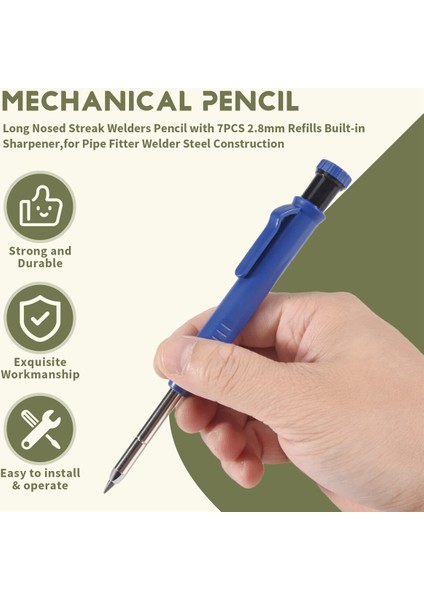 7 Adet 2.8mm Yedekli Uzun Burunlu Kaynakçı Kalemi Dahili Kalemtıraş, Boru Tesisatçısı Kaynakçı Çelik Konstrüksiyon (Yurt Dışından) fırsatları