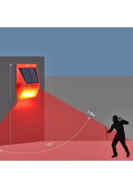 Alarm Güneş Enerjili Solar 129 Db Sesli Hareket ve Işık Sensörlü + Uzaktan Kumandalı Alarm