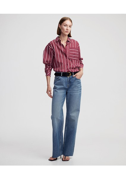 Çizgili Rahat Kesim Gömlek IS1250025412049 fiyatları