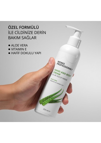 El Ve Vücut Kremi Aloe Vera Özlü, Yoğun Nemlendirici, Yenileyici Ve Onarıcı Etki, 250 ml