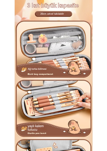 Çocuk Kırtasiye Kutusu Çanta Büyük Kapasiteli Kalem Çantası (Yurt Dışından) modelleri