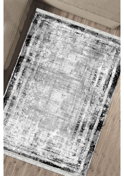 Gri Bohem Kilim Makinede Yıkanabilir Halı Kaymaz Taban Kilim Dot Tabanlı Salon Halısı 5240A fırsatları