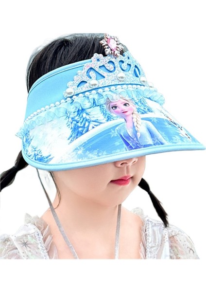 Çocuk Güneş Şapkası Yazlık Hakiki Prenses Elsa Taç Içi Boş Şapka Açık Deniz Kenarı Büyük Siperlikli Kız Çocuk Güneş Şapkası (Yurt Dışından) fiyatları