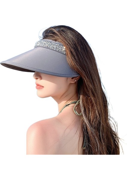 Kadınlar Için Yeni Stil Parlak Elmas Kafa Bandı Içi Boş Üst Güneş Şapkası (Yurt Dışından)