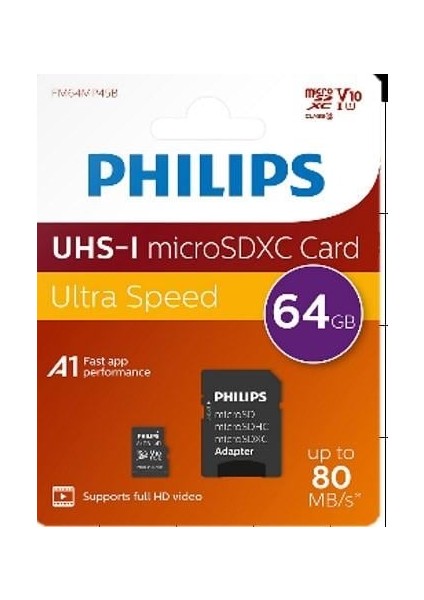 FM64MP45B/00 64GB CLASS10 Uhs-I U1 Tf Adaptörlü Micro Sdxc Hafıza Kartı