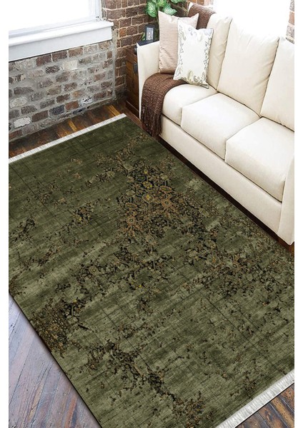 Haki Motifli Halı Makinede Yıkanabilir Halı Kaymaz Taban Kilim Dot Tabanlı Salon Halısı 5248C fiyatları