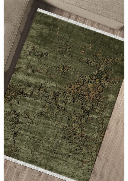 Haki Motifli Halı Makinede Yıkanabilir Halı Kaymaz Taban Kilim Dot Tabanlı Salon Halısı 5248C fırsatları