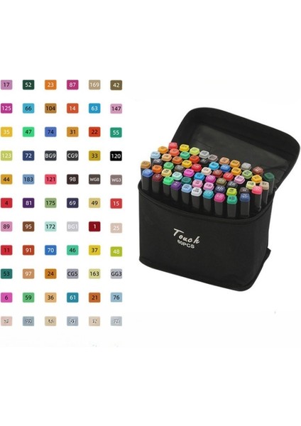 Çift Başlı Çabuk Kuruyan Suluboya Kalem 60 Renk Marker Kalem (Yurt Dışından)