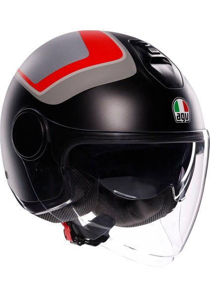 Eteres Scaglieri Matt Grey Red Açık Kask