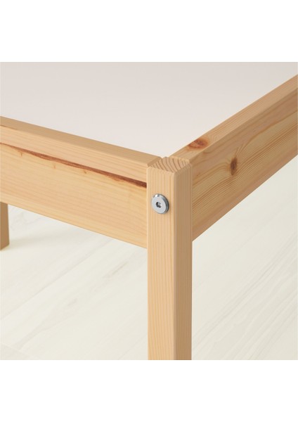 Lätt Masa Seti 63 x 48 cm 3 Parça Masif Beyaz Çam Çocuk Odası ve Küçük Alanlar Için Ideal fiyatları