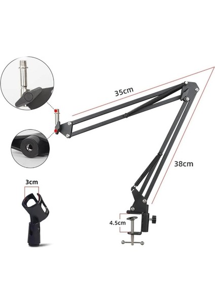 NWN21454 Pro Masa Tipi Mikrofon Standı Pop Filtre Stand modelleri