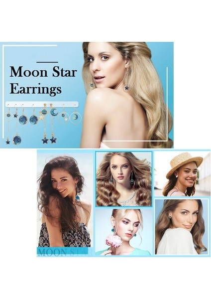 Kalesi 12 Pairs Ay Yıldız Dangle Toprak Gezegen Asimetrik Damla Astronot Saplama Küpe Takı Seti Kadı (Yurt Dışından) indirimleri