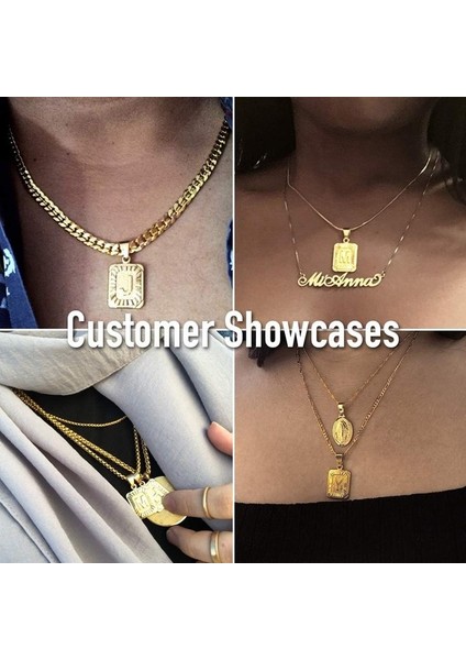 Fybang Ilk Az Harf Kolye Kolye Mens Womens Büyük Harf Sarı Altın Kaplama Paslanmaz Çelik Kutu Zincir (Yurt Dışından) indirimleri