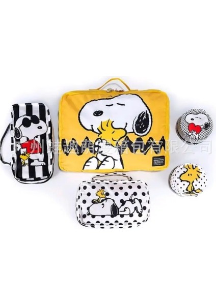 2024 Yeni Anime Snoopy Sevimli Karikatür Seyahat Depolama Çantası 4 Parçalı Taşınabilir Bavul Giysileri Organizer Çanta Depolama Cep Renkleri: 5 Pcs (Yurt Dışından)