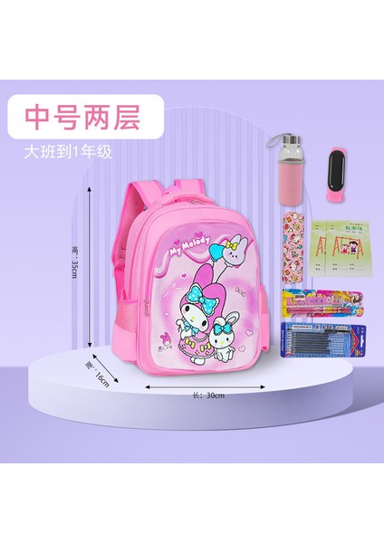 Yeni Okul Çantası Ilkokul Kız Kız Çizgi Film Bir, Iki, Üç Ila Altı Sınıf Sevimli Büyük Kapasiteli Çocukların Omuz Çantası Yükünü Azaltmak Için (Yurt Dışından)