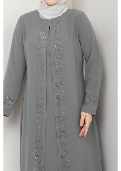 Serpme Taşlı Büyük Beden Anne Elbisesi fiyatları